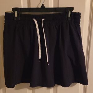 Navy Blue Skirt with White Drawstring